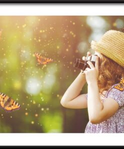 Plakát Holčička s motýly