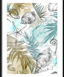 Mušle a listy plakát