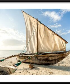 Loď Na Pláži Plakát