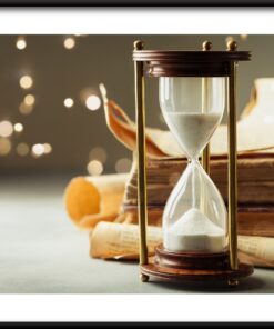 Plakát přesýpací hodiny a knihy