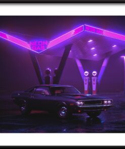 Neonový plakát s plynem