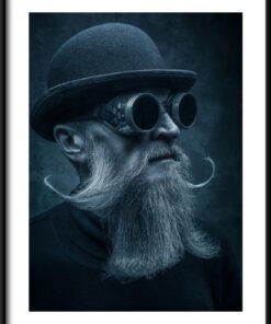 Vousatý muž v klobouku plakát
