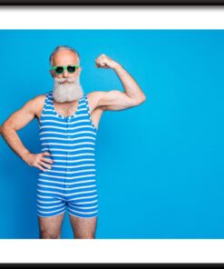 Modrý plakát silného muže