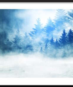 Vánoční stromky ve sněhu plakát