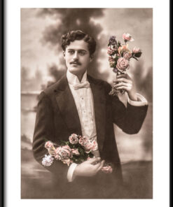 Muž s květinami