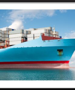 Modrá dopravní loď plakát