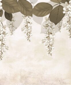 Nálepka na zeď závěsné bílé květy