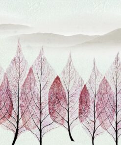 Samolepka na zeď Pink Leaves 4