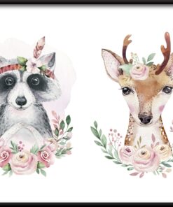 Plakát Zvířata v květinách