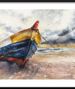 Plakát kotvící lodi