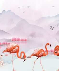 Fototapeta Tři plameňáci