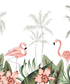 Fototapeta Plameňáci a květiny 3