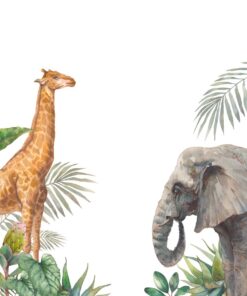 Fototapeta Slon a žirafa