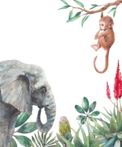 Fototapeta Opice a slon