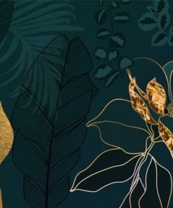 Nálepka na zeď Zlaté květy 8