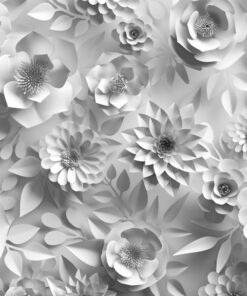 Samolepka na zeď papírové květiny 2