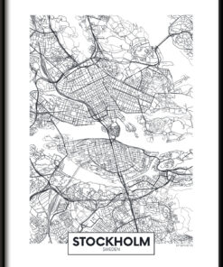 Mapa Stockholmu plakát