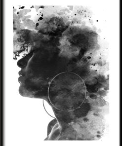 Černý portrétní plakát