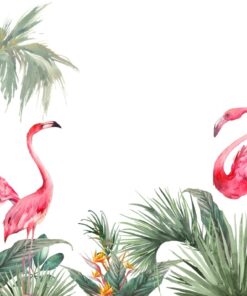 Fototapeta Plameňáci pod palmami