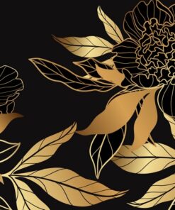 Samolepka na zeď Zlaté pivoňky