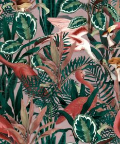 Fototapeta Plameňáci a listy 2