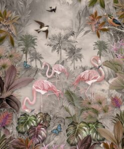 Fototapeta Plameňáci mezi listy