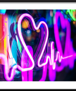 Neonové srdce plakát