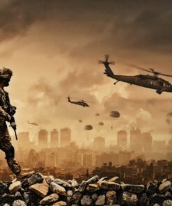 Fototapeta Voják a vrtulník