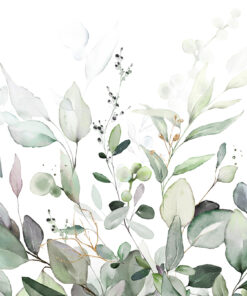 Nálepka na zeď zelené listy 13