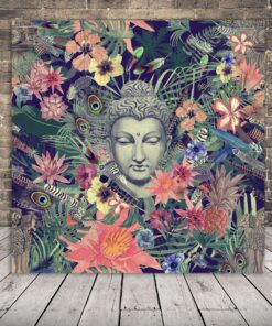 Obrázek Buddhy v květinách