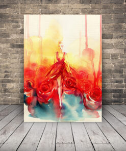 Obrázek ženy v červeném