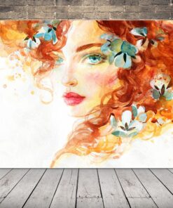 Obraz ženské Tváře V Květinách