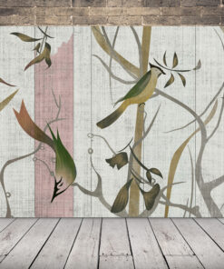 Obrázek stromů a ptáků