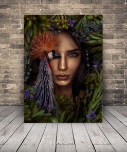 Obraz ženy s pávem