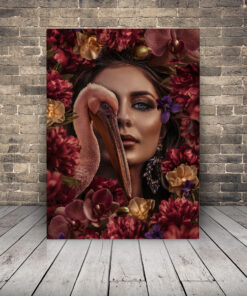 Obraz ženy s pelikánem