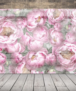 Obrázek pivoňky na zdi