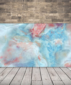 Obraz modré a růžové