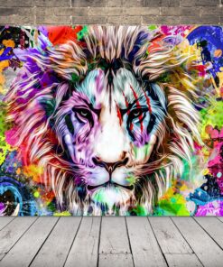 Obrázek lva v barvách