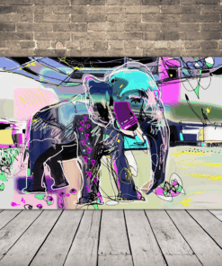 Obrázek slona s graffiti