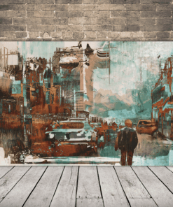 Obrázek města a deště