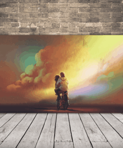 Obraz páru při západu slunce