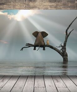 Obraz slona na stromě