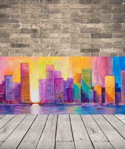 Obrázek barevných mrakodrapů