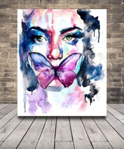 Obraz ženy s motýlem