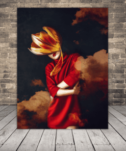 Obraz ženy a tulipán