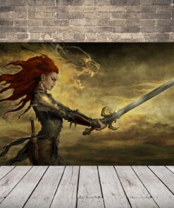 Obraz zrzky s mečem