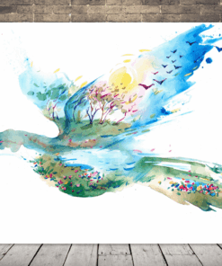 Malba krajiny a pták