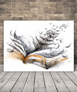 Obrázek ptáků a knihy