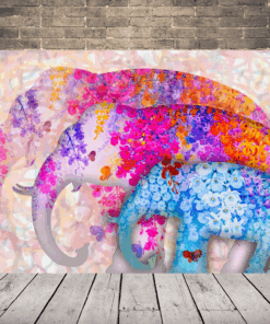 Obraz Tří Barevných Slonů