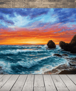 Obraz západu slunce nad mořem